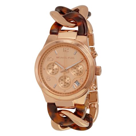 michael kors rose goldtone and tortoise runway twist watch|Michael Kors rose gold tone.